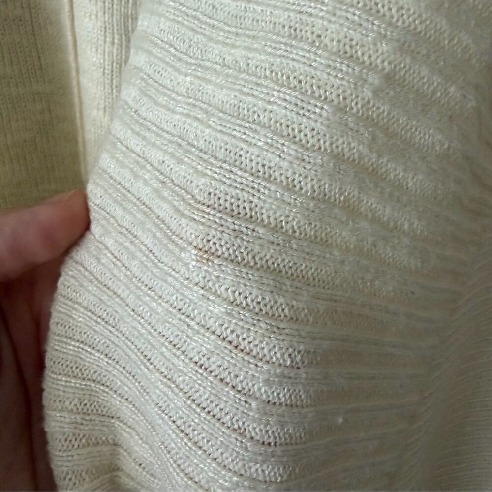 FP Beach | Pullover Sweater Surplice V-neck Pockets Boho Relaxed Cream Large - Picture 6 of 8